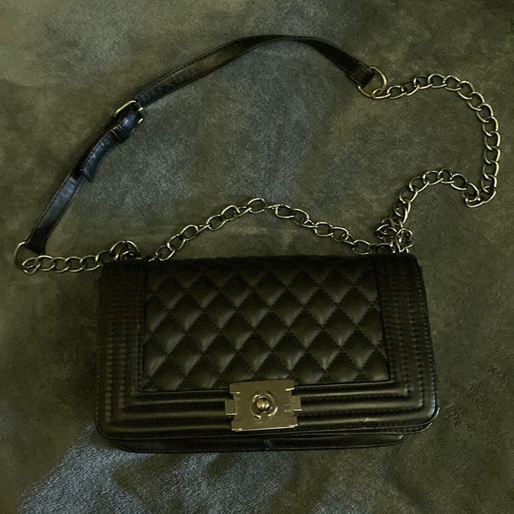 Black Quilted Crossbody Bag